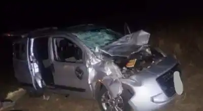 Chocaron contra un animal en la Ruta 38 y el vehículo quedó destrozado