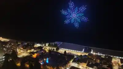 El cielo de Bariloche se encendió con un show de drones que dejó a todos sin palabras