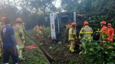 Tragedia en Brasil: un micro turístico volcó y dejó 10 muertos y 49 heridos