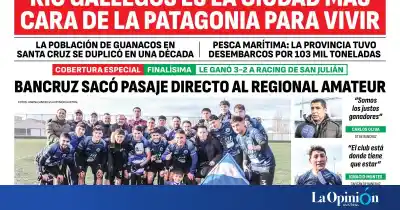 La tapa de La Opinión Austral: el drama de dos desaparecidos que mantiene en vilo a Río Gallegos
