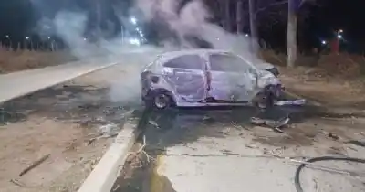 Impactó contra un árbol, el auto estalló en llamas y murió calcinado