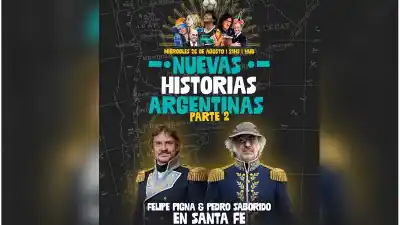 Pigna y Saborido llegan a Santa Fe con un show que mezcla historia y humor