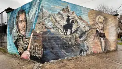 Homenaje a San Martín en Brown: el mural que emociona a José Mármol
