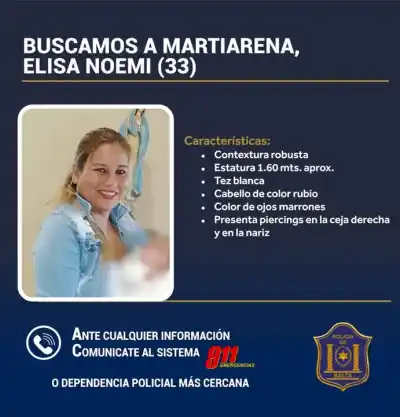 La buscan desde hace dos días: necesitan ayuda para encontrar a Elisa Noemí Martiarena