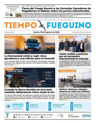 La portada de Tiempo Fueguino que nadie debería perderse este martes
