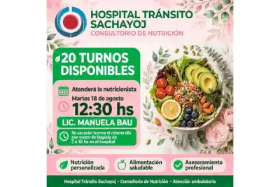 Nuevo servicio en Sachayoj: el hospital suma un consultorio de nutrición con cupos limitados