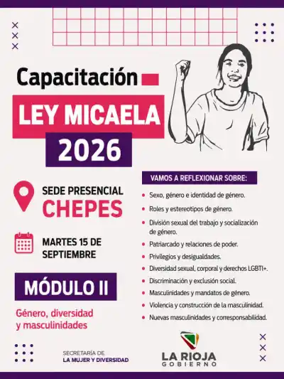 La Rioja expande la Ley Micaela: cuatro encuentros para capacitar en todo el territorio