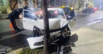 Se fugó de un control de alcoholemia y el final fue impactante: chocó contra un árbol