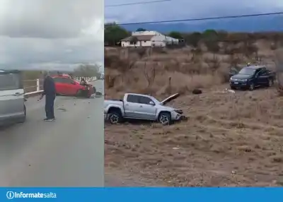 Un choque múltiple y un impacto en cadena: la Ruta 68, un caos en El Carril