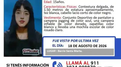 Desesperada búsqueda en Catamarca: una adolescente de 15 años desapareció y no saben dónde está