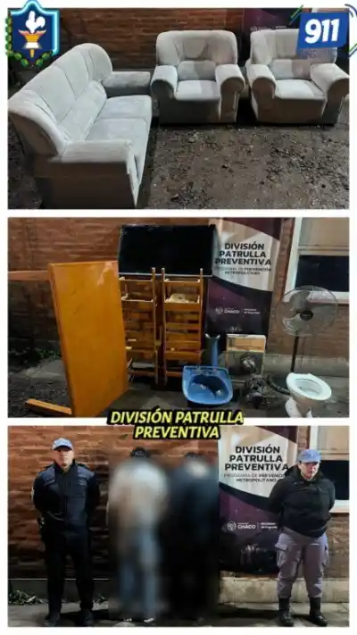 Dos hermanos detenidos tras vaciar la casa de su madre en Resistencia