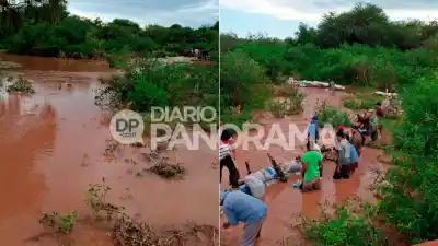 Alerta en el interior santiagueño: Vecinos libran una carrera contra el río que no para de crecer