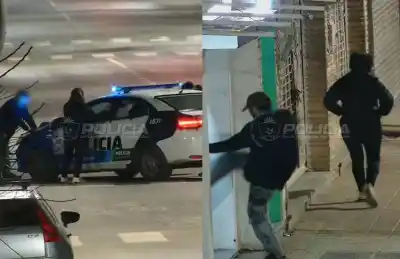 Rompió la vidriera de un local a metros del Parque Central y quedó atrapado con su cómplice