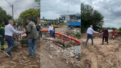 El gobernador Suárez recorre la emergencia: el Río Dulce desbordado y las tareas que no se detienen