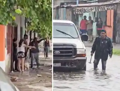 Caos en el sur tucumano: Un vecino ataca autos con ladrillos durante el temporal