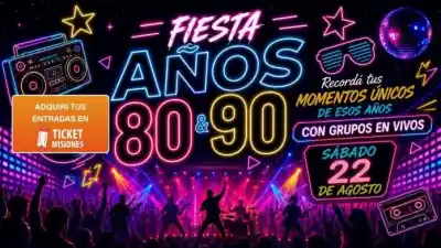 La noche que revive los 80 y 90 en Posadas: promo imperdible para entrar de a dos