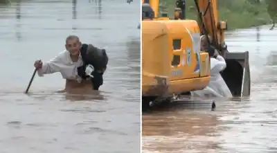 La Madrid bajo el agua: el momento de terror en el que un anciano luchó contra la corriente