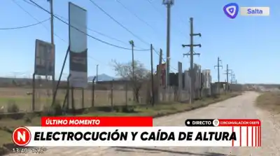 Impactante accidente laboral: un operario sufrió una fuerte descarga eléctrica en plena Circunvalación