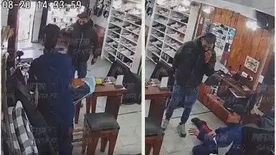 Entró con un arma a una barbería de Los Troncos y amenazó de muerte al empleado: el video que puede delatarlo