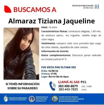 Desesperada búsqueda en la Capital: una adolescente de 16 años desapareció y piden ayuda para encontrarla