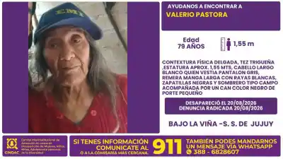 Buscan desesperadamente a una mujer de 79 años desaparecida en San Salvador de Jujuy
