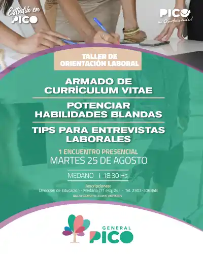 General Pico: taller gratuito para conseguir trabajo y mejorar tu perfil laboral