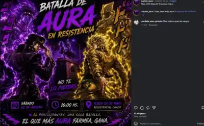 La fiebre del 'Farmear Aura' llega a Resistencia: la primera batalla se juega hoy en la Plaza 25 de Mayo