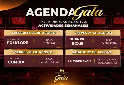 Casinos Gala lanza una agenda semanal cargada de música, beneficios y gastronomía