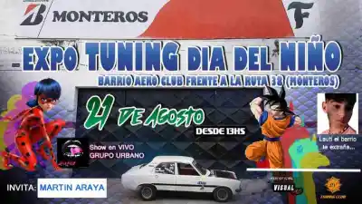 El Barrio Aero Club de Monteros festeja el Día de las Infancias con Chocolate y Expo Tuning