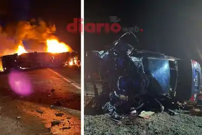 Impactante choque frontal en Santiago del Estero: dos muertos y un camión incendiado