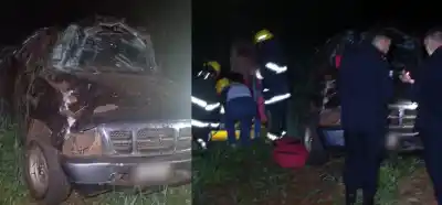 Volcó su camioneta en una ruta de Misiones y terminó internado