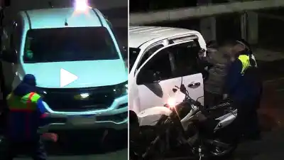 Embistió a un agente de tránsito para escapar de un control y no fue el único: 18 autos retenidos