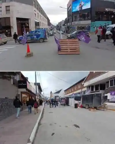 El acampe docente que paraliza Ushuaia: los comerciantes del centro piden respuestas