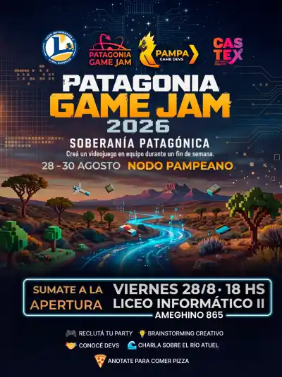 La Patagonia Game Jam 2026 desembarca en La Pampa: dos sedes para crear videojuegos