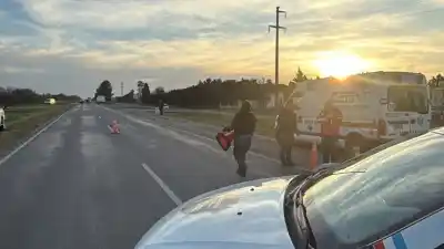 Tragedia en la ruta 13: un peatón de 72 años murió tras ser embestido por un camión