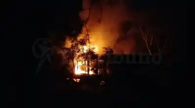 El susto en Río Piedras: el motor de un tren empezó a arder y casi alcanza la carga de madera