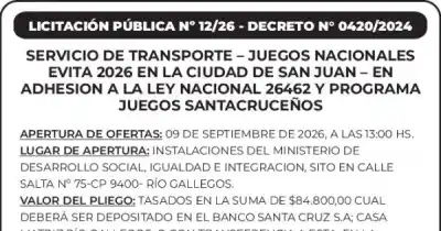 Licitación Pública N° 12/26: el transporte para los Juegos Evita 2026 ya tiene pliego