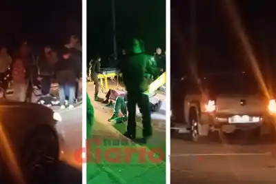 Una pareja terminó hospitalizada tras chocar en moto contra una camioneta en una zona sin luz