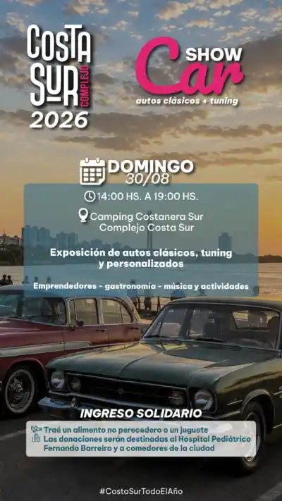 El Costa Sur Show Car vuelve a Posadas con clásicos, tuning y una entrada solidaria que nadie esperaba