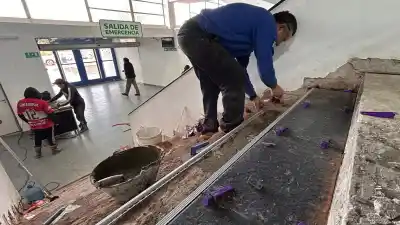 Caleta Olivia: así avanzan las obras en el Complejo Deportivo Municipal
