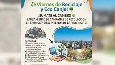 Cambian residuos electrónicos y botellas por árboles: el plan que busca transformar Santiago del Estero