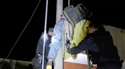 Un ladrón de limones quedó atrapado en un techo y la Policía tuvo que rescatarlo