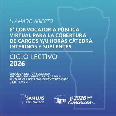 Docentes de San Luis: abren la octava convocatoria para cubrir cargos y horas cátedra
