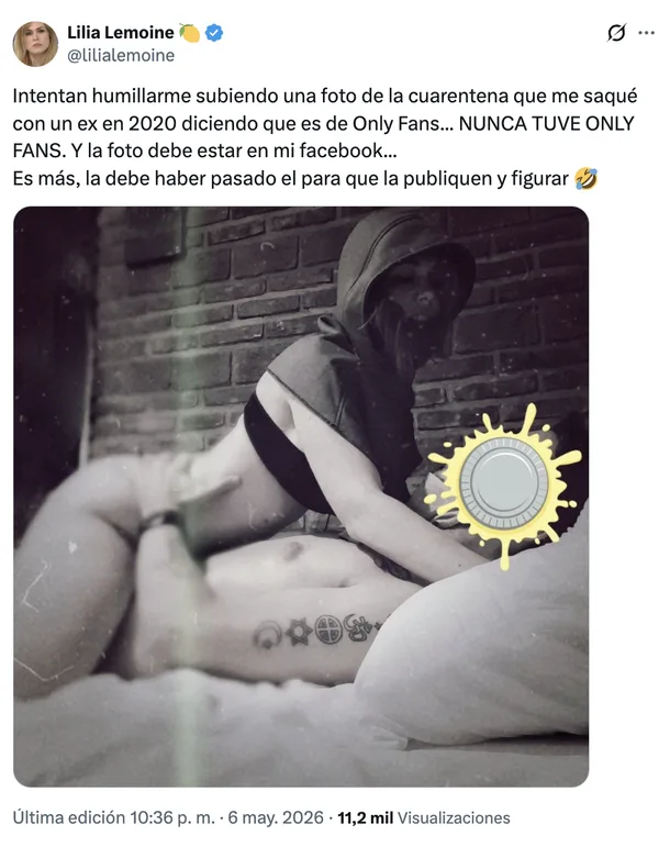 Lilia Lemoine posteó una foto de alto contenido erótico para desmentir tener OnlyFans.