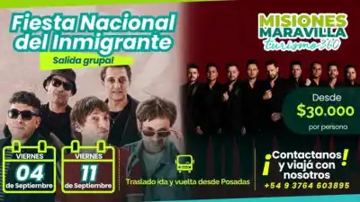 Fiesta del Inmigrante: por $30.000, salí desde Posadas y elegí entre dos noches imperdibles