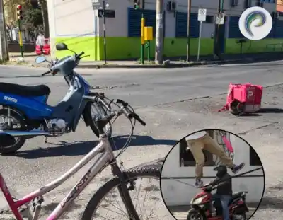 El insólito accidente en el macrocentro: una soga cruzó la calle y desató el caos