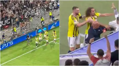 Un gesto provocador desató la locura: los hinchas del Lyon invadieron el campo para agredir al futbolista del Fenerbahce
