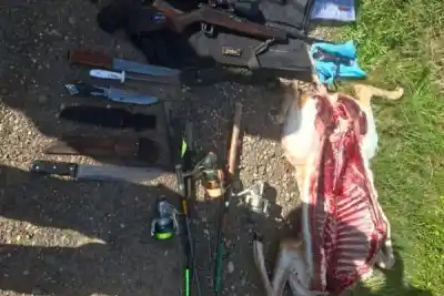 Cazaron un ciervo axis tras una jornada de pesca y terminaron detenidos en Corrientes
