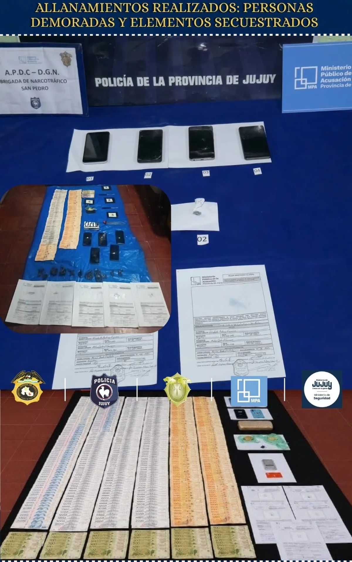 Operativos contra el narcotráfico: más de 6.600 dosis fueron retiradas de circulación