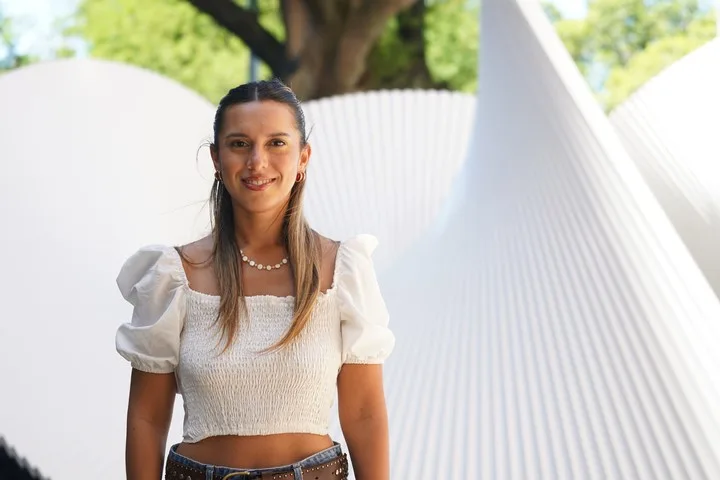 Agostina Páez, a horas de regresar a la Argentina.